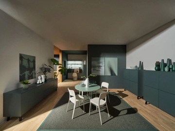 SOFT LACK BLACK GREEN SOFT MAT - Wooden highboard / sideboard by Nolte Küchen - view 2